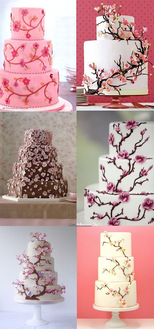 idee gateau de mariage fleurs de cerisier